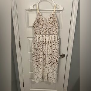 White Lace Midi Dress